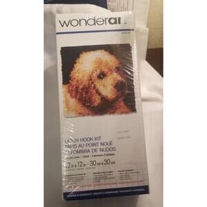 New "Puppy Love" Wonderart Latch Hook Kit Fished Size 12" x 12" Sealed Box